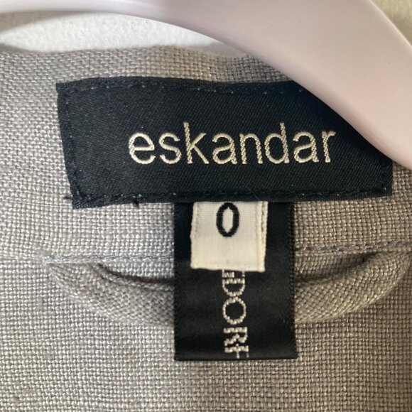 Womens Eskandar Open Linen Jacket Heavy Weight‎ Lagenlook Gray Esk 0 US 6/8 - Picture 6 of 11
